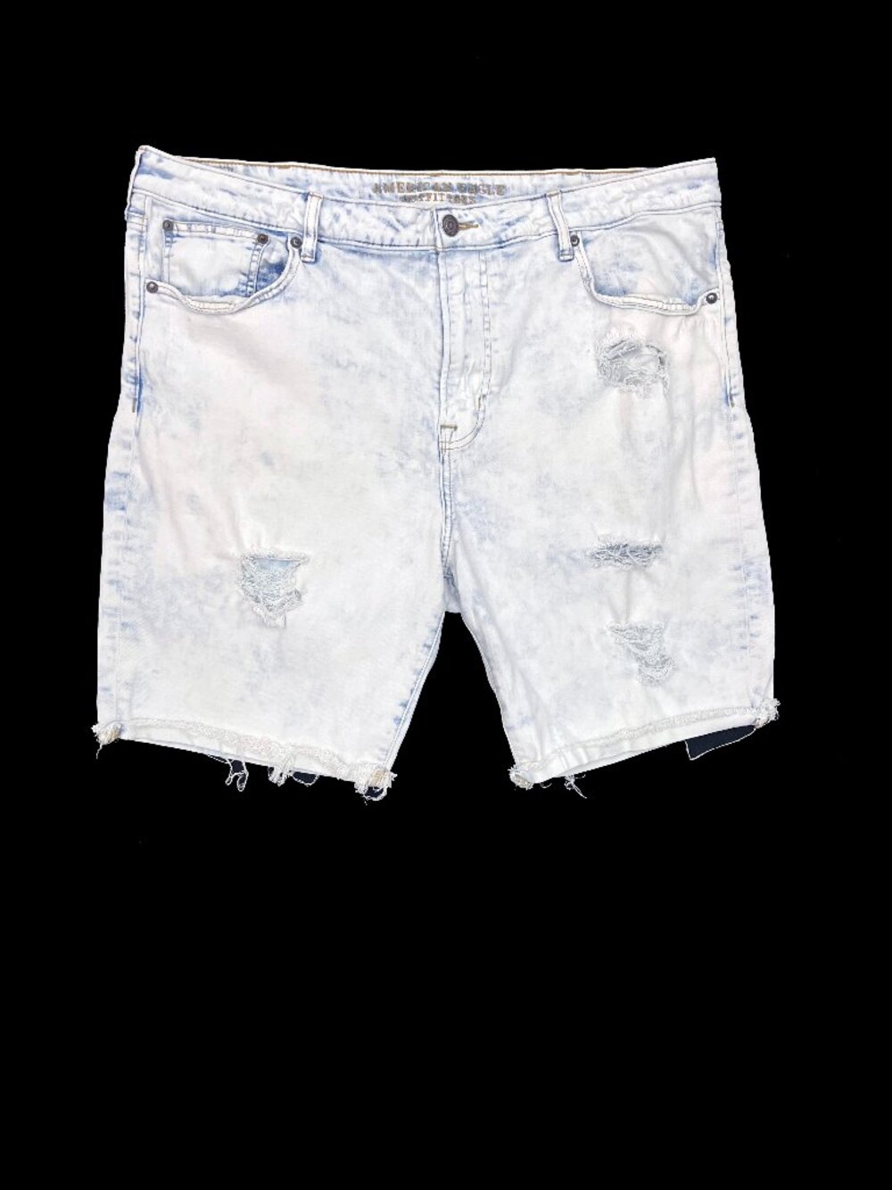 American Eagle Blue Acid Wash Extreme Flex Distressed Jean Stretch Shorts Men 40